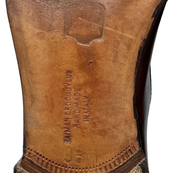 Vintage Bruno Magli Exotic Caiman Crocodile 9.5 Italy Dress Shoes Tassel Loafers - Picture 3 of 13